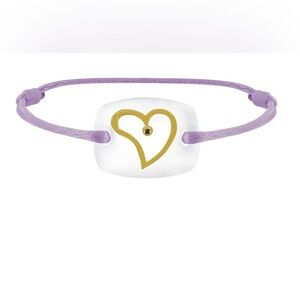 🇫🇷Philippe Tournaire PARIS- HEART BRACELET AMOUR LINK EMOTION IN GOLD- LILAC